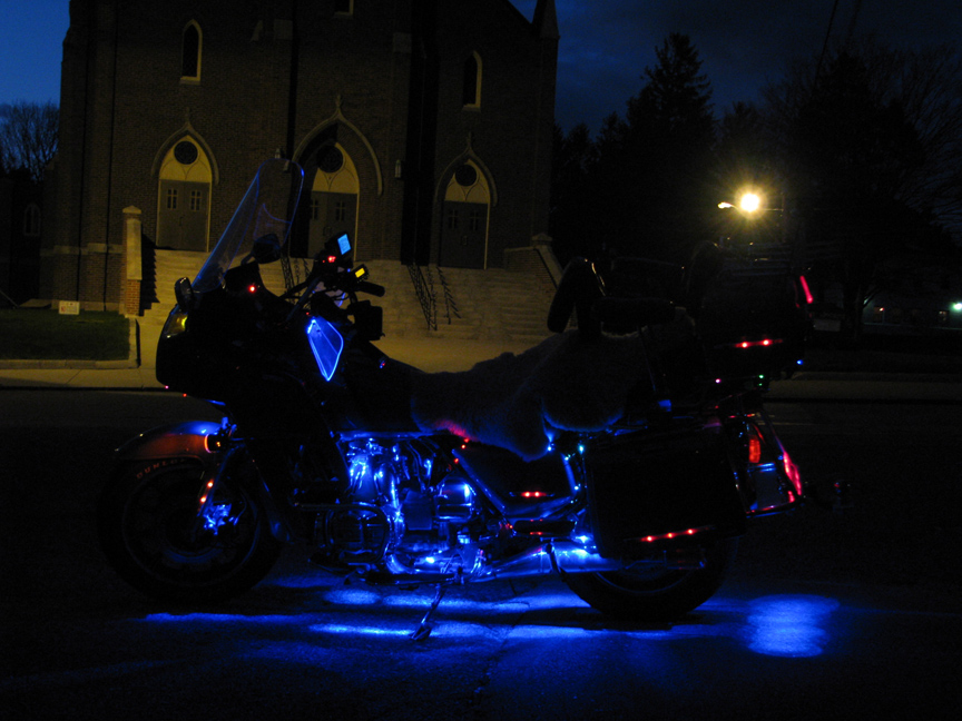 Ernie Dube bike at night